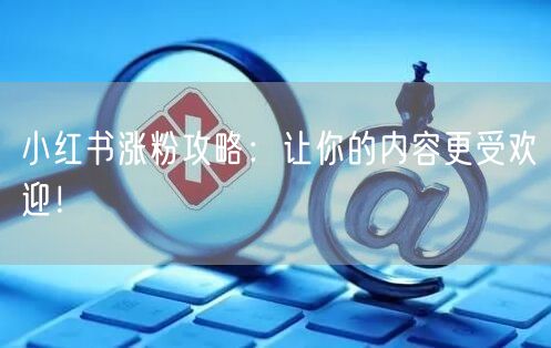 小红书涨粉攻略：让你的内容更受欢迎！