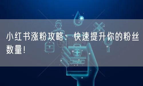 小红书涨粉攻略：快速提升你的粉丝数量！